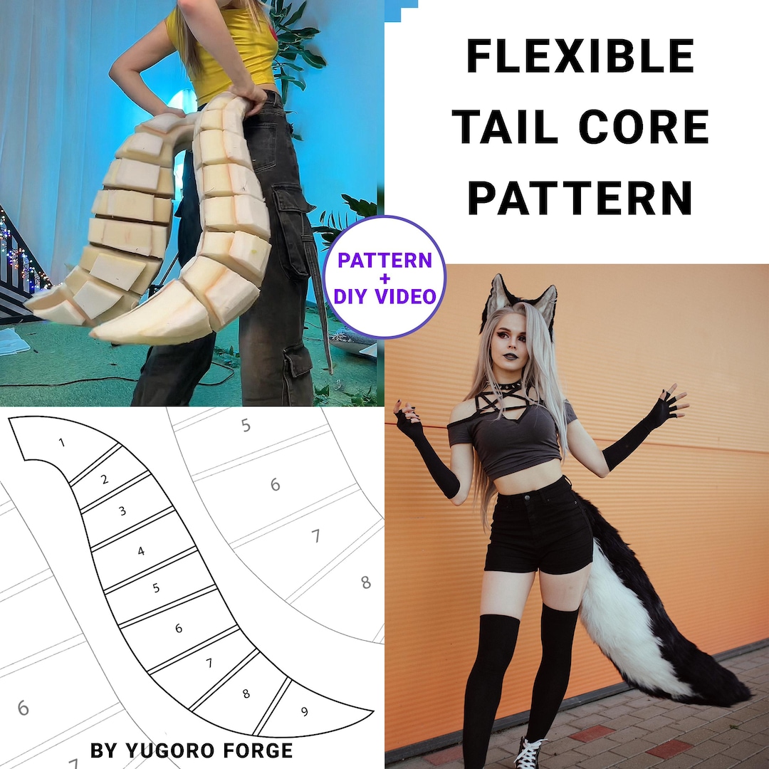 Flexible Tail Pattern for Fox Wolf Cosplay Costume Articulated Prop ...