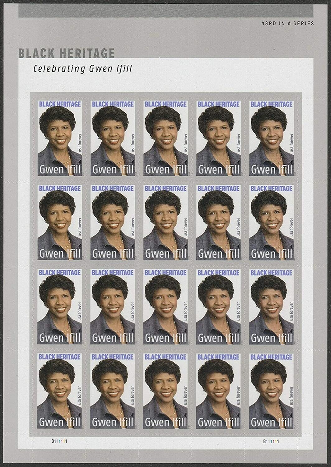 Gwen Ifill Black Heritage Sheet of 20 Forever Postage Stamps Etsy