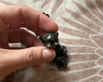 Gold Sheen Obsidian Mushroom House Beads