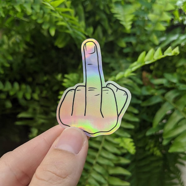 The Finger Holographic Middle Finger Sticker 1.5" x 2"