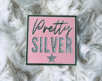 Pretty Silver Enamel Lapel Pin