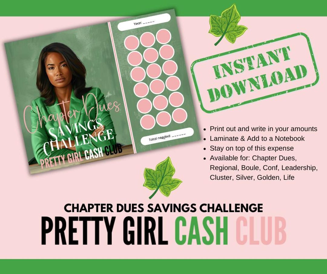 Dar Chapter Dues Worksheet.pdf Pretty Chapter Dues Savings Challenge | 11 X 8 1/2 PDF Download - Etsy