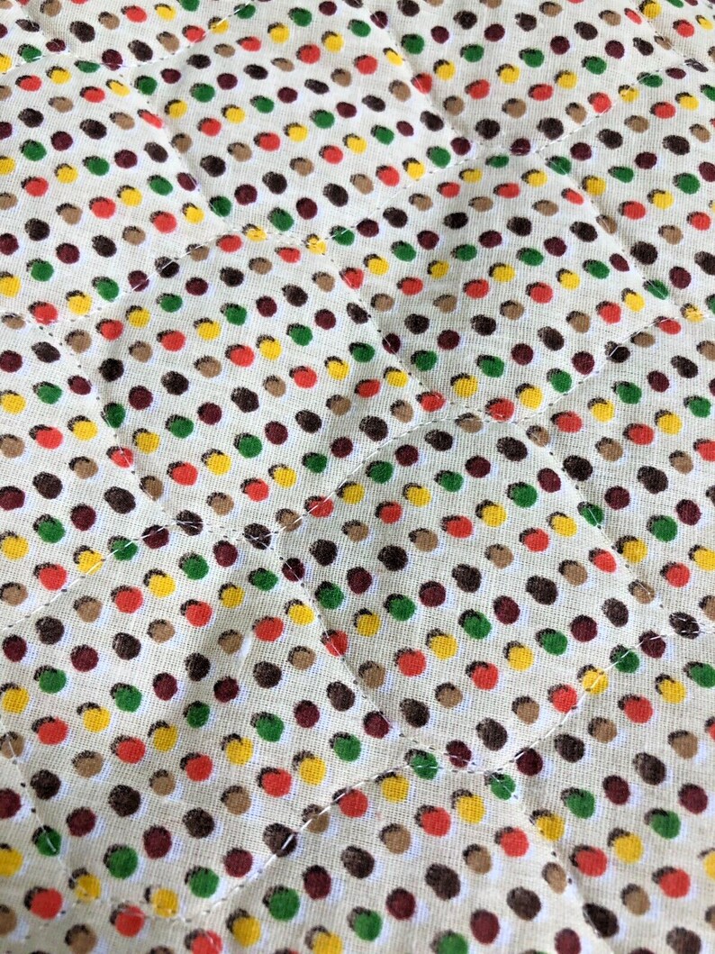 Set of 4 Quilted Cloth Oval Placemats Tan Multi Color Rainbow Etsy