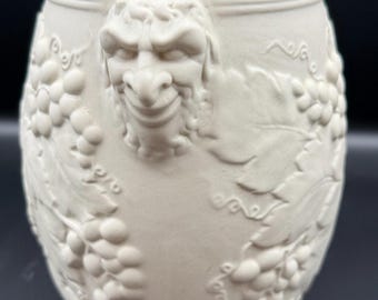 Vintage 1990 Hartstone Pottery Cream Bisque Wine Cooler Chiller Bacchus Grapes