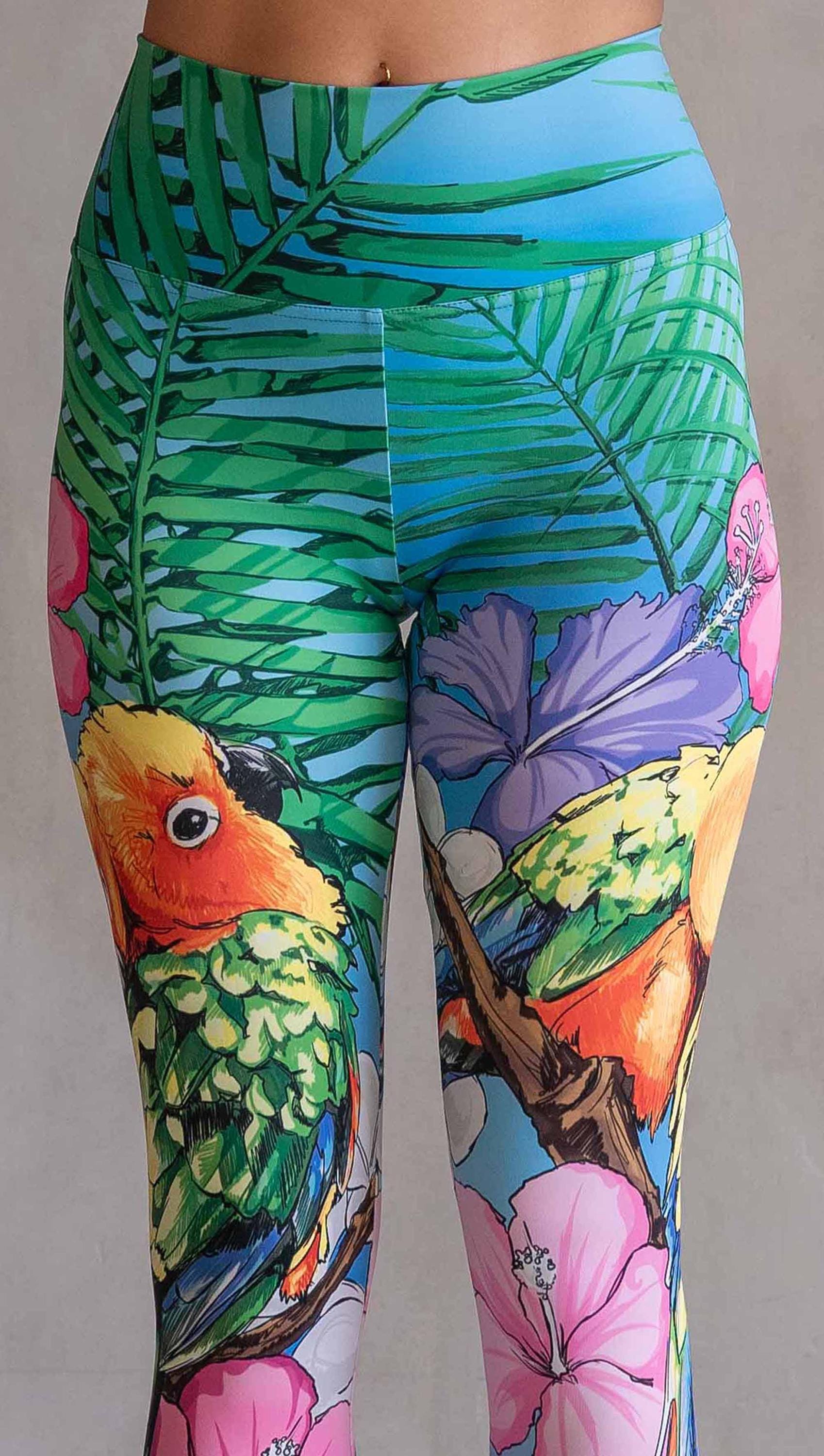 EagleRockWERKSHOP Tropical Lovebirds Athleisure Leggings. Super Soft and Comfy