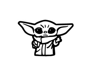 Download Baby Yoda Outline Movie Wallpaper