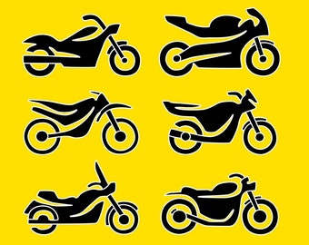 オートバイのSVG、シルエットカットファイル、クリカット用ベクターファイル、