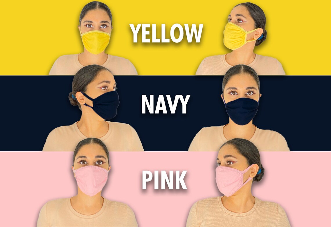 Solid Color Men & Women Face Mask Lightweight Cotton Reusable Etsy