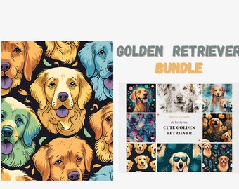 Paquete Golden Retriever - Patrones únicos y libro para colorear - Perfecto para los amantes de los perros - Descarga digital instantánea
