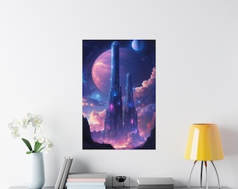 Nebula Towers - Póster mate premium / Rascacielos cósmicos
