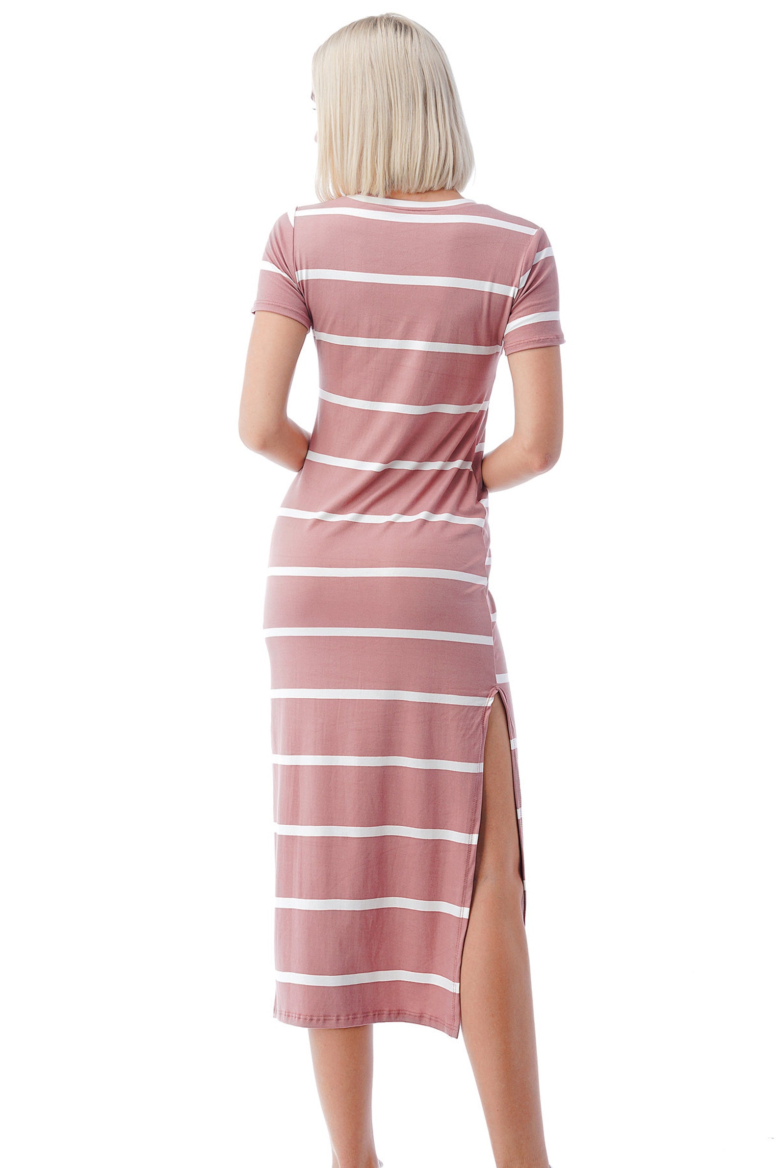 Women's TShirt Dress With Crew Neck Below Knee Length Etsy