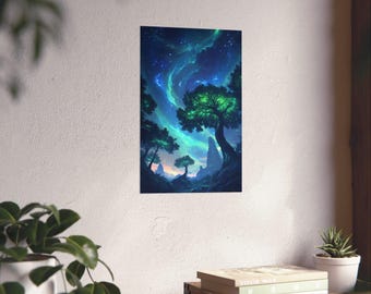 Mystic Skies - Póster mate premium inspirado en la galaxia