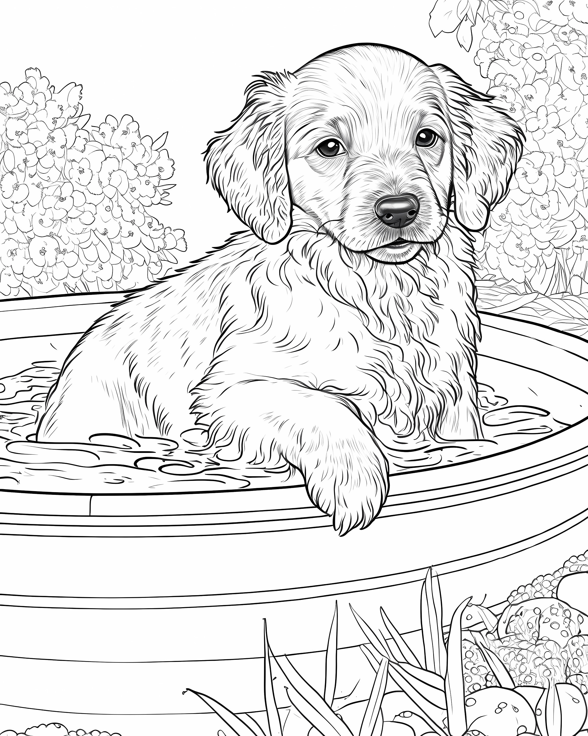Golden Retriever Coloring Book: 37 Designs for Kids, Adults, and Dog