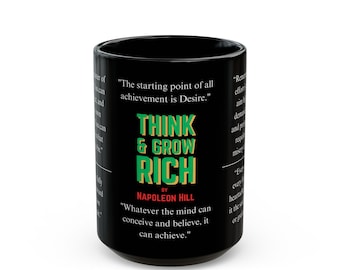 Think & Grow Rich Mug: Napoleon Hill Inspirational Coffee Cup