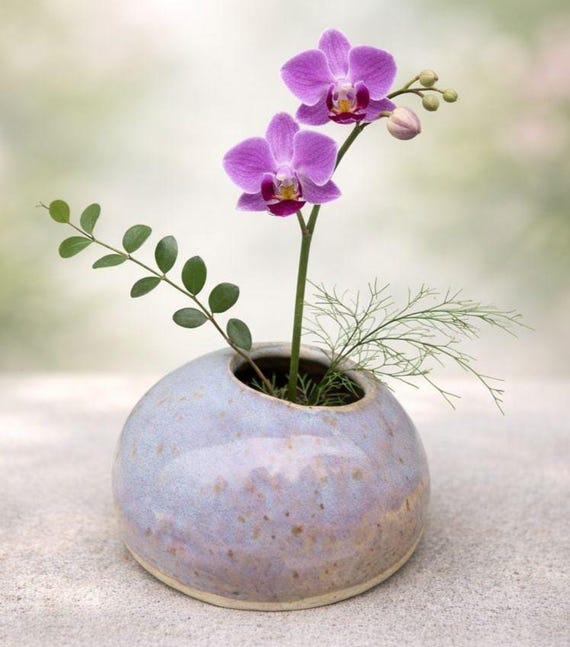 vaseman 花器 Handmade Ikebana Vase: Ceramic Flower Frog, Kenzan Pottery, Flower