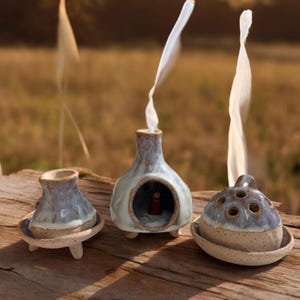 Incense Burner, Palo Santo Burner for cones, Chiminea, handmade ceramic, boho home decor gifts, mothers day, housewarming, minimalist decor