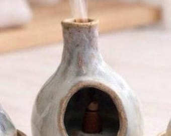 Kadzielnica, kadzielnica Palo Santo na szyszki, kominek, ręcznie robiona ceramika, prezenty w stylu boho, dzień matki, parapetówka, minimalistyczny wystrój