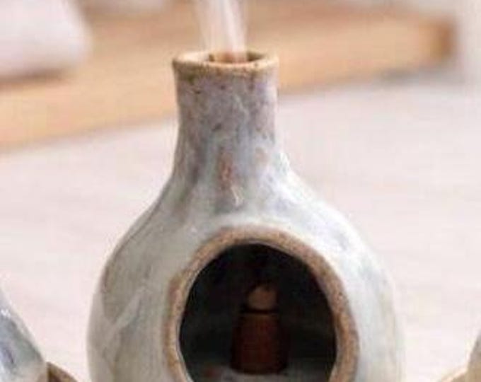 Incense Burner, Palo Santo Burner for cones, Chiminea, handmade ceramic, boho home decor gifts, mothers day, housewarming, minimalist decor