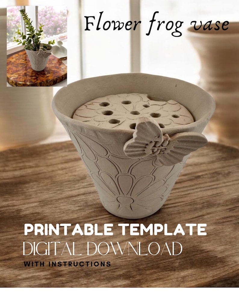 Pottery Template Flower Frog Vase: Hand Building Slab Pottery (PDF ...