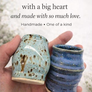 Handmade Ceramic Bud Vase: Rustic Stoneware Pottery, Tiny mom vase for flowers, Holder for Match Sticks or Toothpicks.
