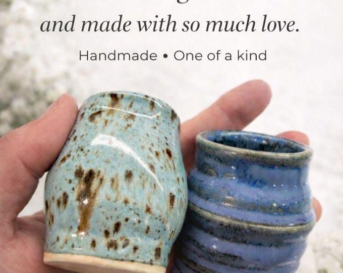 Handmade Ceramic Bud Vase: Rustic Stoneware Pottery, Tiny mom vase for flowers, Holder for Match Sticks or Toothpicks.