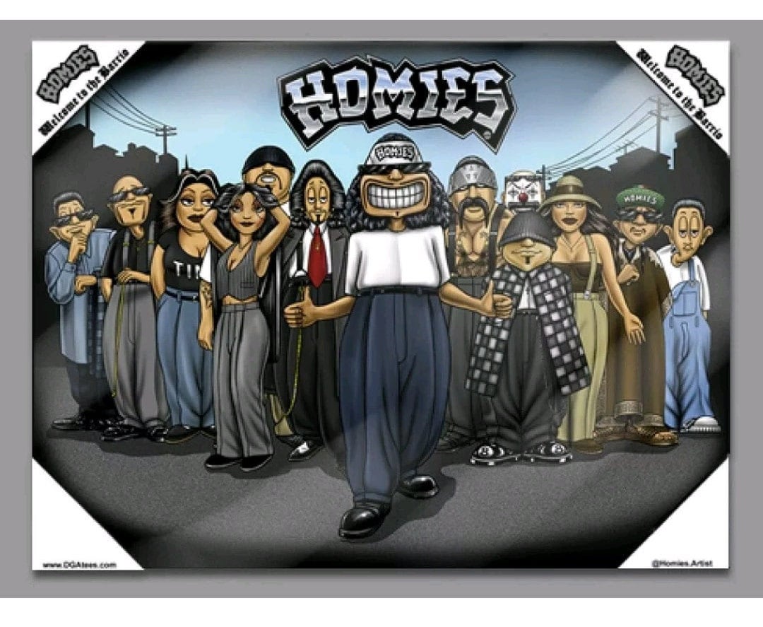 Homies Chicano Lowrider Lienzo Arte Pared Marco de Madera Etsy México