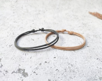 Set di 2 bracciali Surfbalance Fine Partner, Paracord, Minimalista, Corda da vela, Regalo, Braccialetto dell'amicizia