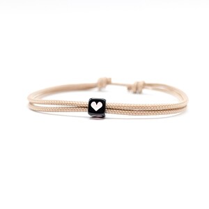 Surfbalance Feines Armband mit Herzperle, Paracord, Minimalistisch, Segeltau, Geschenk, Freundschaftsarmband