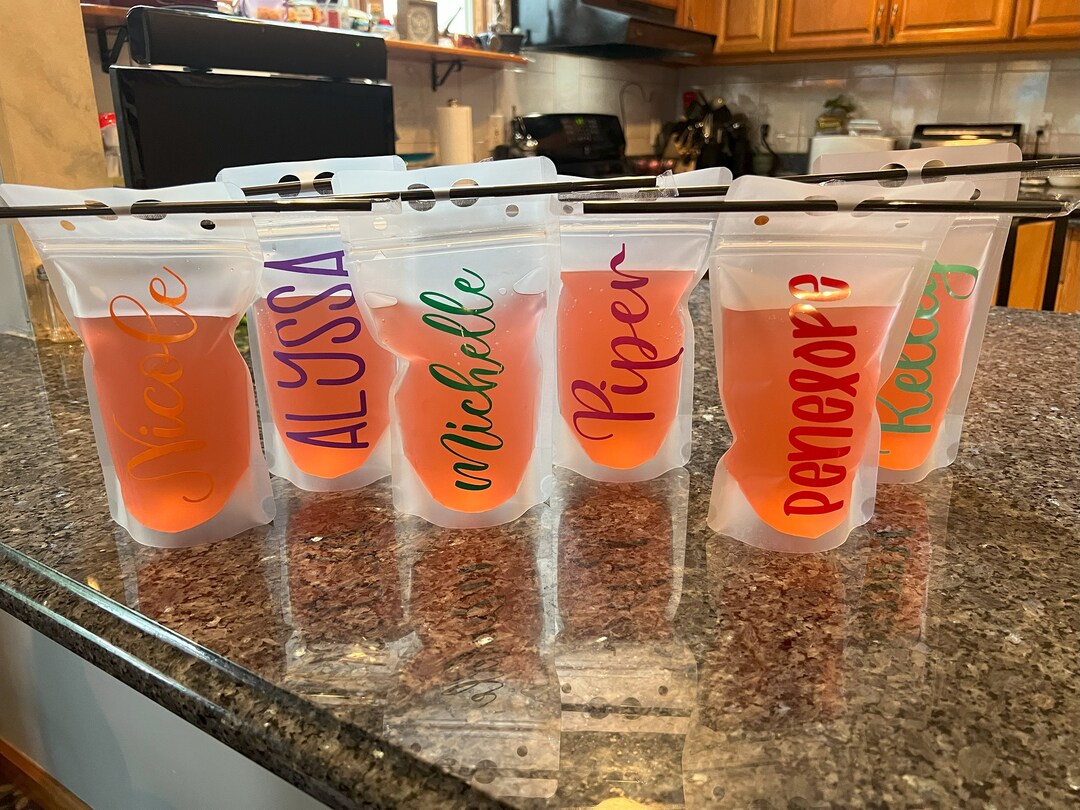 Personalized Drink Pouches, Custom Drink Pouches, Party Favors, Summer