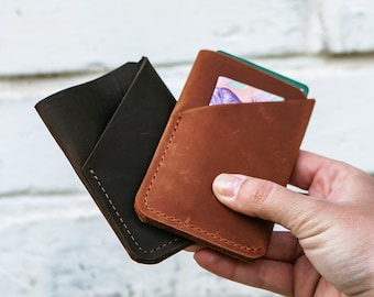 Monogrammed leather card holder,Personalized credit card holder,Leather card wallet minimalist,Business card case,Slim leather card holder