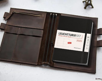 Leuchtturm1917 cover with pocket, Leuchtturm1917 a5 medium cover, Leuchtturm1917 a6 leather cover, Leuchtturm notebook cover with pen loop