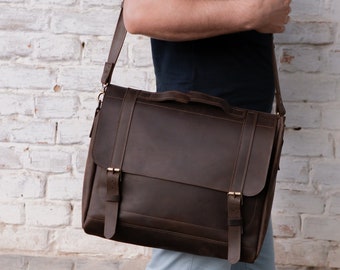 Laptop bag men,Personalized briefcase for men,Genuine leather briefcase,Leather laptop bag,Monogrammed briefcase,Computer bag men