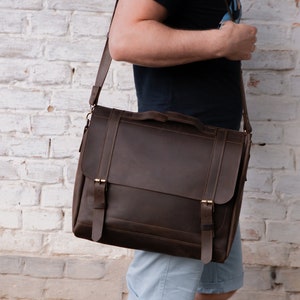 Bolso para portátil para hombre, Maletín personalizado para hombre, Maletín de piel auténtica, Bolso de piel para portátil, Maletín con monograma, Bolso para ordenador para hombre