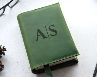 Leder-Bucheinband, personalisierter Bucheinband, kundenspezifischer Bucheinband, benutzerdefinierter Bucheinband, Monogramm-Bucheinband, Ledereinband für Bücher