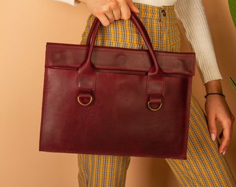 Bolso portátil de cuero para mujer, Bolso macbook de cuero, Bolso portátil personalizado para mujer, Bolso portátil de cuero 15.6, Bolso portátil para mujer de 16 pulgadas
