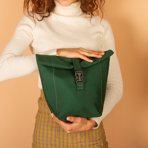 Waxed canvas lunch bag, Canvas snack bag, Insulated lunch bag for women, Lunch bag handmade, Canvas lunch box, Food bag, Lunch box bag