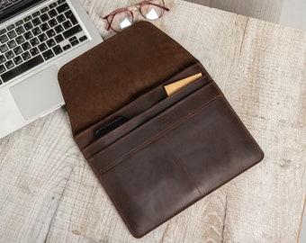 Leather laptop case 13 inch, Leather laptop case Macbook 13", Leather laptop case macbook pro 16, Custom laptop case Macbook Pro 14 inch