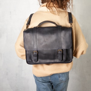 Bolso de fin de semana, Mochila convertible, Maletín de cuero, Bolso para computadora portátil, Bolso de mensajero, Regalo para ella, Bolso de hombro, Maletín de abogado, Mochila de cuero