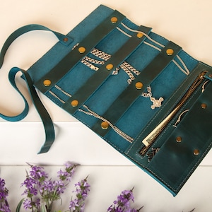 Travel jewelry case personalized,Leather jewelry roll,Travel jewelry roll personalized,Leather jewelry organizer,Jewelry roll for travel