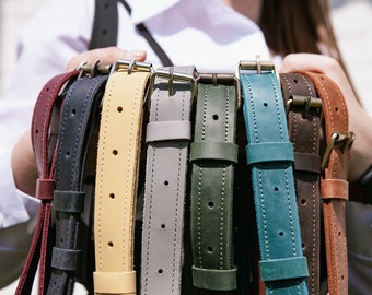 Leather straps for bags, Leather replacement purse strap, Handmade crossbody strap, Adjustable shoulder straps, Leather bag strap for women