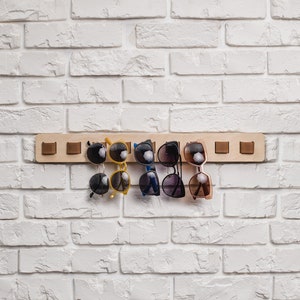 Wall sunglasses organizer, Sunglasses hanger, Sunglasses display organizer, Wood sunglasses holder wall, Glasses holder for wall