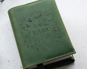 Livro de receitas de família personalizado, diário de culinária, diário de receitas personalizado, livro de receitas personalizado em couro, livro de receitas A5,