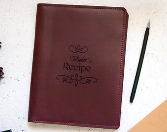 Leather recipe book,Moms cook book,Recipe journal,Personalized cookbook,Custom leather journal,Leather cookbook,Personalized recipe book