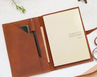 Hobonichi techo a6 cover,Leather notebook cover 6x9,Custom refillable leather journal,A6 notebook cover,Leather journal cover b6