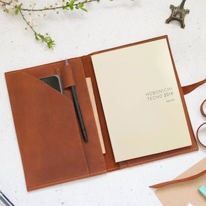 Hobonichi techo a6 cover,Leather notebook cover 6x9,Custom refillable leather journal,A6 notebook cover,Leather journal cover b6