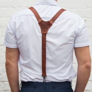 Custom groomsmen suspenders for wedding, Adjustable men&#39;s braces in vintage style, Handmade formal accessory for special occasions