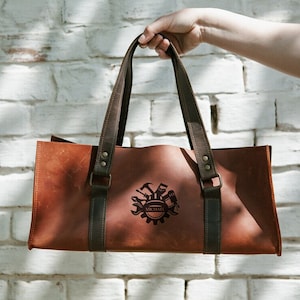 Personalized tool bag for men, Leather tool bag custom, Tool tote bag, Woodworker gift, Custom tool bag, Mens tool bag, Leather tool carrier