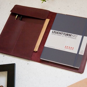 Funda Leuchtturm1917, portafolios para cuaderno A5, diario de cuero recargable personalizado, funda para cuaderno A6, funda para cuaderno de cuero 6x9