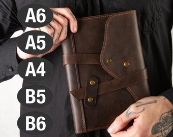 Trifold leather journal cover a5,Leather notebook cover,A5 notebook cover,A5 cover,Leather journal cover,Field notes cover,A6 cover