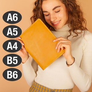 Yellow Leather journal cover a5,Leather notebook cover a5,Leather journal cover personalized,Leather journal cover,Leather notebook cover